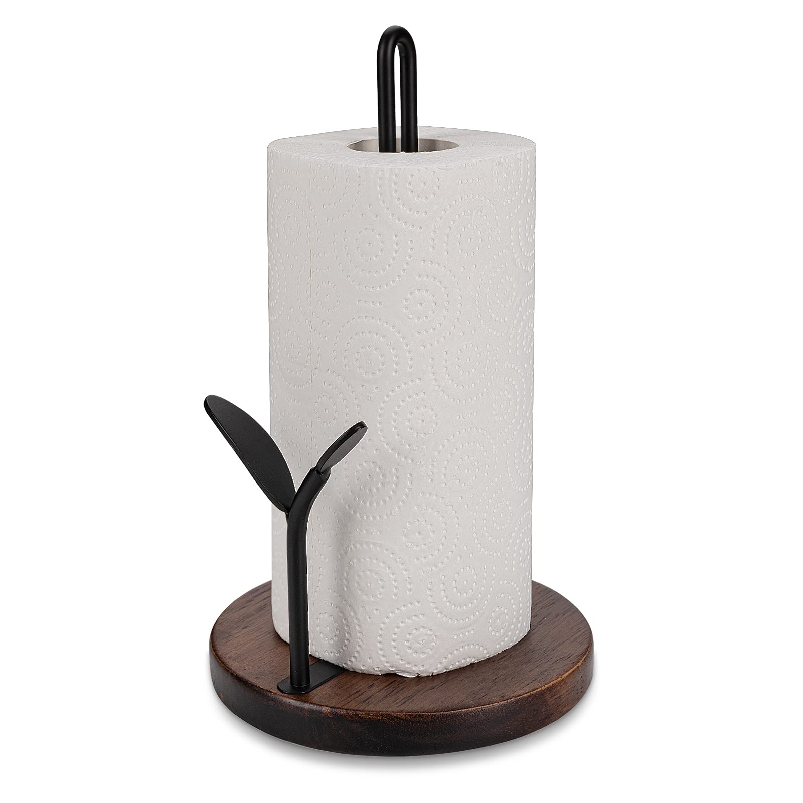 Free Standing Paper Towel Holder, Kitchen Towel Holder Organizer Roll Dispenser for Countertop, Dining Table (9 Inch, Black)