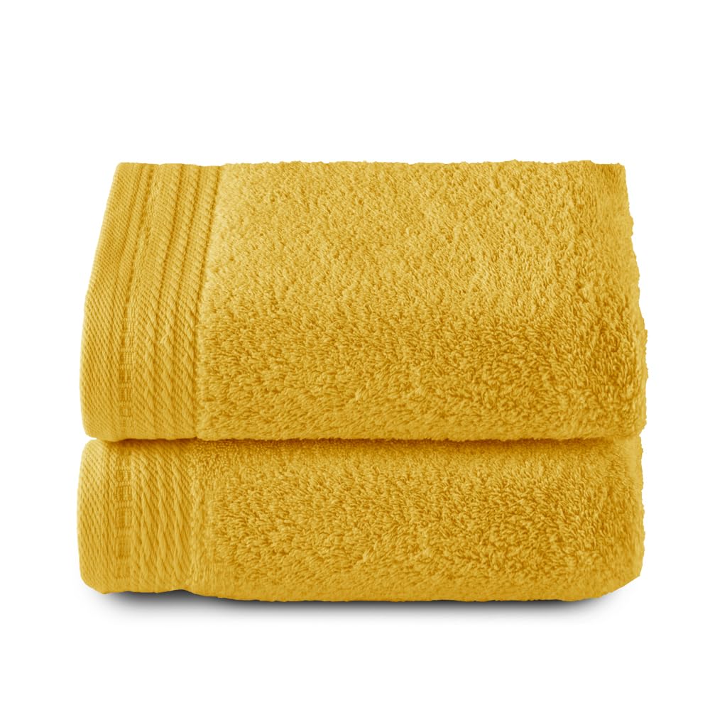 Top Towel - Premium - Large Bath Towels - Bath Towels -2 Hand Towels -50 x 100 cm - 100% Cotton - 600 g - Lemon