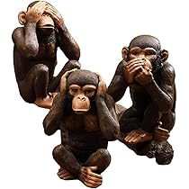 Amazon.com: ZXHStore 3PCS Monkey Sculpture Decoration, Three