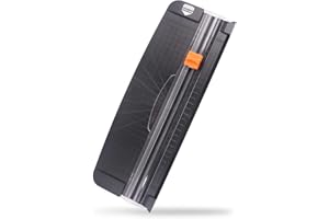 ZEQUAN A4 Black Small Paper Trimmer, Portable Paper Cutter for Label, Origami, Card, Photo, Coupon, Scrapbook, Cardstock, Laminated Paper, and Craft Project