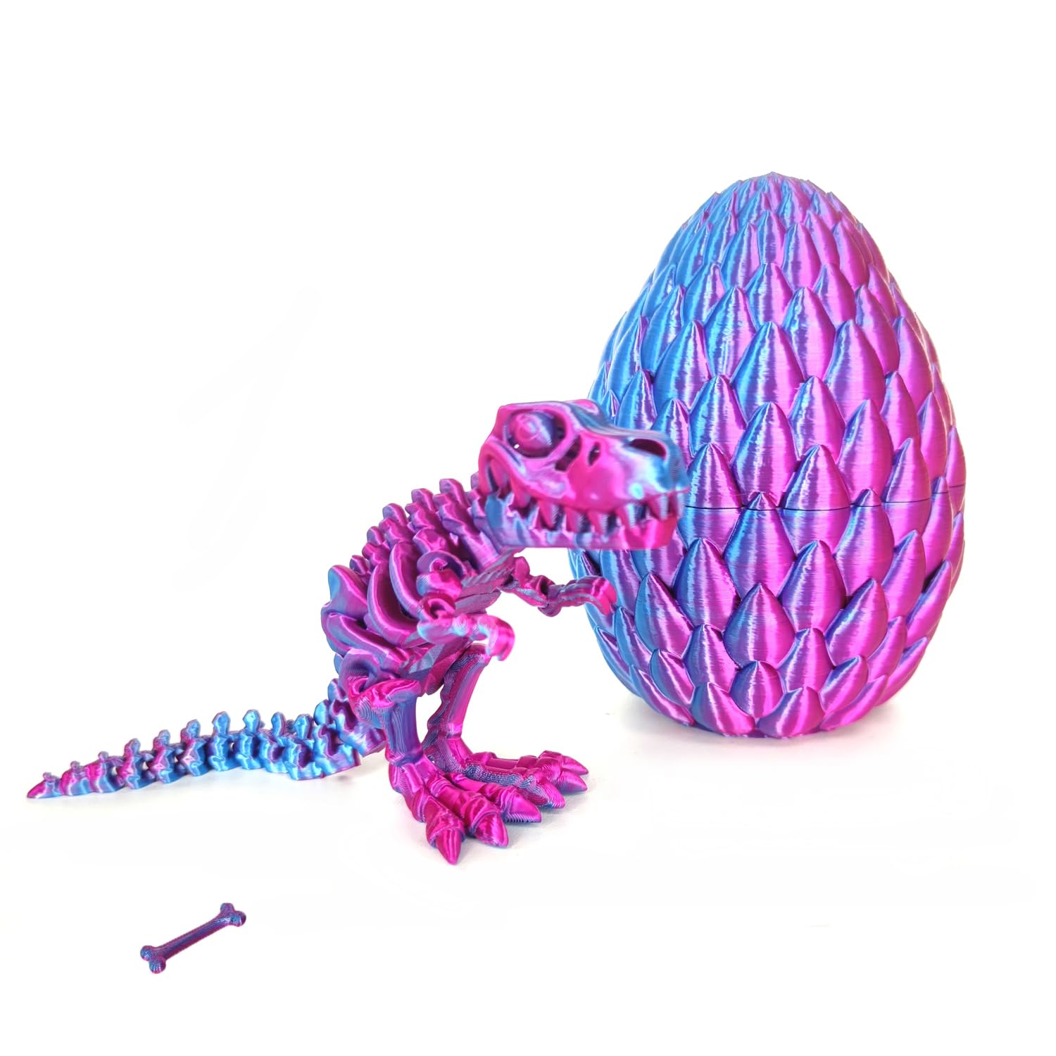3D Printed Dragon Egg Dinosaur Toy with Flexible Joints for Boys and Girls