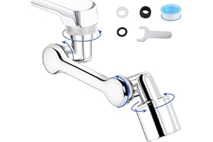 SHAOBRC 360° Rotating Faucet Extender with Adapter – Multifunctional Sink Spray Head for Bathroom & Kitchen Sinks (360° Rotating Faucet Extender with Adapter)