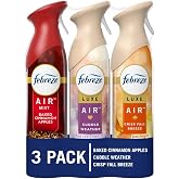 Febreze Air Freshener Spray, Odor-Fighting Room Spray, Crisp Fall Breeze, Cuddle Weather, Baked Cinnamon Apple, 8.8oz, 3 Count
