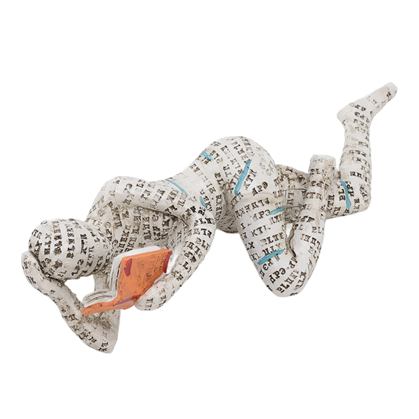 Aatraay Resin Reading Woman Figurine Innovative Lady Reading Pulp Molding Bookshelf Ornaments for Home Decoration (C)