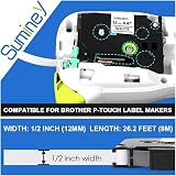 Suminey 6-Pack TZe-231 Label Tape 12mm x 8m Black on White for Brother P-Touch view 2