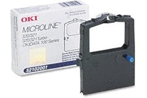 Okidata Genuine Brand Name, OEM 52102001 Black Ribbon (3M characters) for MicroLine 120, 172, 180, 182, 183, 184 Turbo, 186, 
