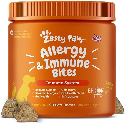 Zesty Paws masticables para aliviar la alergia en perros, probióticos — Golosinas