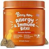 Zesty Paws Dog Allergy Chews - Dog Allergy Relief, Lamb, 90 Ct | Itch Relief for Dogs Soft Chews with Probiotics for Itchy Skin, Ears and Paws