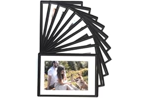LAGIPA 2.5x3.5” Magnetic Polaroid Picture Frame, Instax Mini Photo Frame for Fridge, Photo Magnets for Fridge, Mini Photo Sleeve Pocket, Wallet Size Frame (Black 10Pcs)