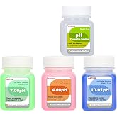 GIDIGI pH Calibration Solution Kit 4,7,10 pH Buffer, Probe Storage Solution | 3 * 50ml pH Buffer Calibration Solution, 1 * 50ml KCl pH Probe Storage Solution, for All pH Meters with High Accuracy