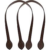 MECCANIXITY 2pcs 24 Inch (60cm) Leather Purses Straps Handbag Belt Band Bag Handles with Ear for Purse Wallet Tote Making, Dark Brown
