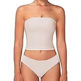 Sunzel Women’s Strapless Sexy Tube Top Double Lined Sleeveless Crop Top Summer Basic Bandeau Tops for Layering or Going Out