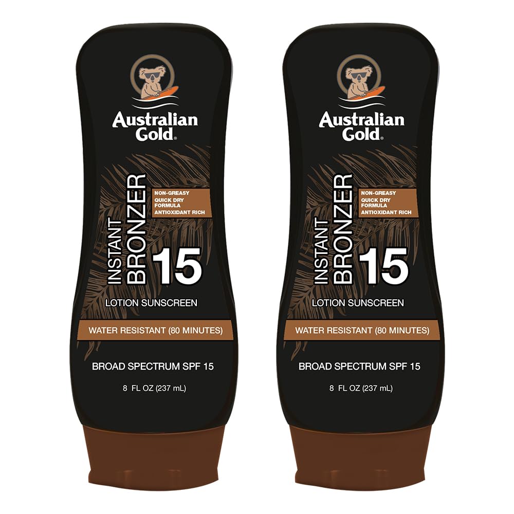 Photo 1 of Australian Gold SPF 15 Lotion Bronzer, Twin Pack, 8 FL Oz (Pack of 2)