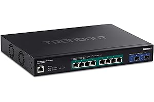 TRENDnet 10-Port Multi-Gig Web Smart PoE+ Switch, 8 x 2.5GBASE-T PoE+ Ports, 2 x 10G SFP+ Slots, Metal Housing, Managed Netwo