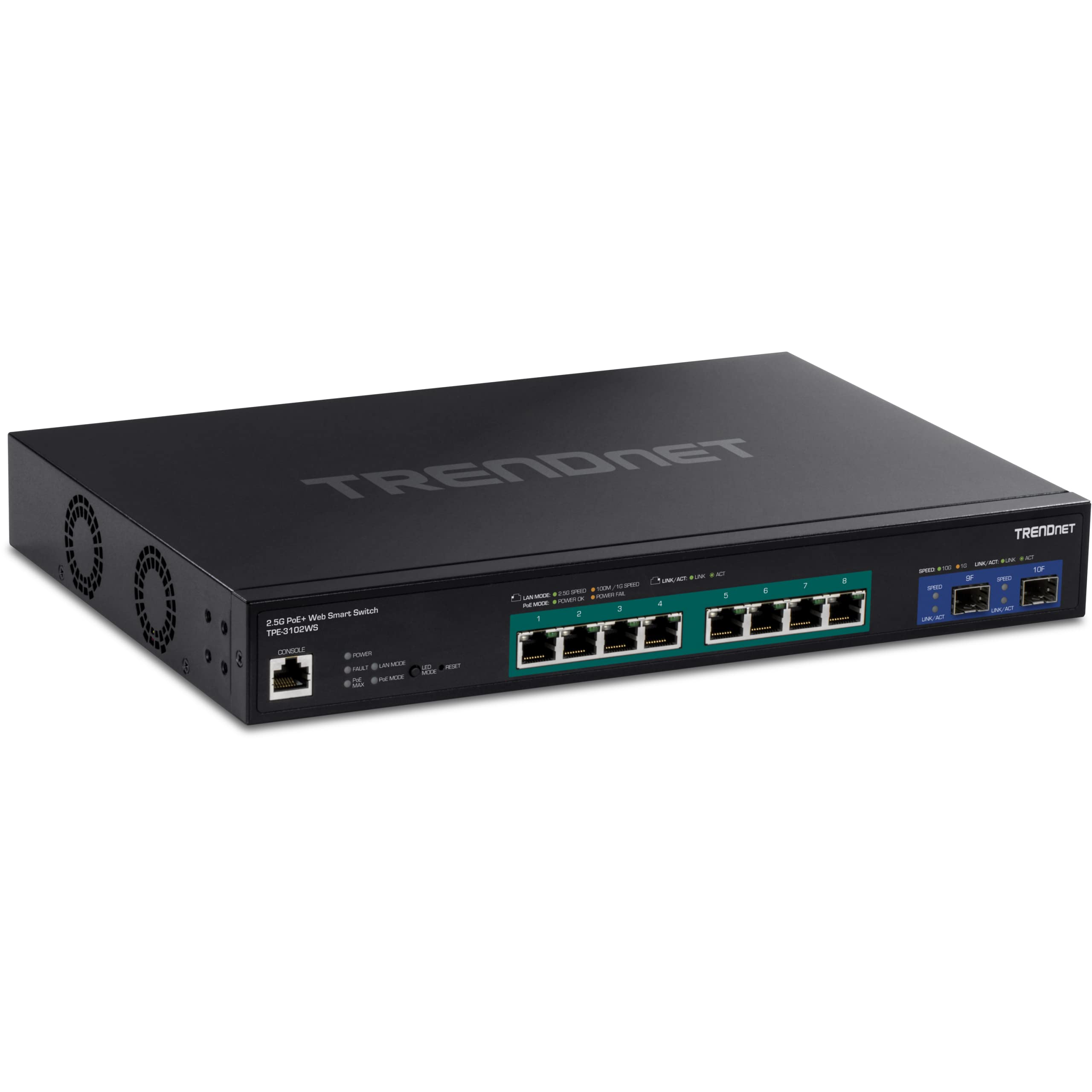 TRENDnet 10-Port Multi-Gig Web Smart PoE+ Switch, 8