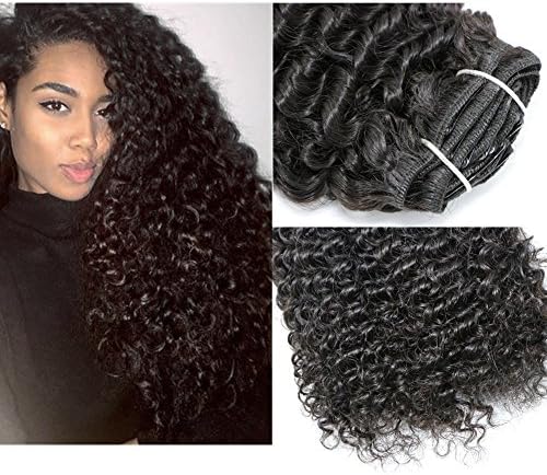 Loviness 7 Pieces 120g 22'' Clip in Natural Black Afro Curl Hair Extension Good Quality for Africa Women Full Head Remy Human Hair Extension