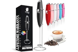Bean Envy Milk Frother, Coffee Stirrers, Frother Wand, Milk Frother Handheld, Frother with stand, Hand Blender for Coffee, Lattes, Cappuccino, Matcha and Hot Chocolate – Kitchen Gifts - Black