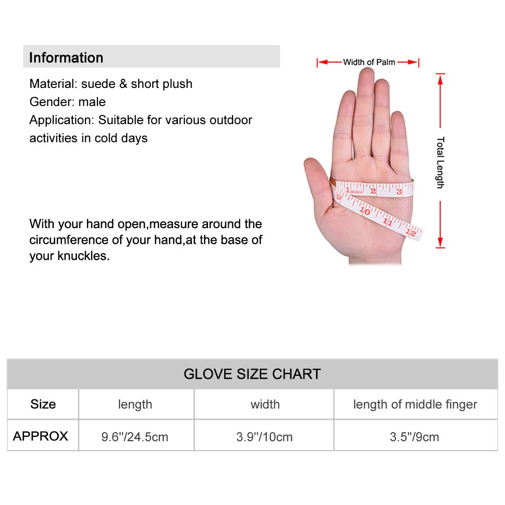 VBIGER Gants Hiver Chaud Tactile Sport Velo Épaissir pour Homme