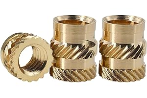 CARLWIN 100 Pieces M3 Threaded Inserts, Premium Heat Seat Inserts for 3D Printing, M3x4.6x5.7 mm Metric Knurled Nuts, Brass Threaded Inserts for Plastic
