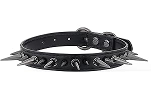 Punk Gothic Spiked Choker Necklace for Women, Adjustable Black Leather Collar for Women, Edgy Rock Jewelry for Halloween, Con