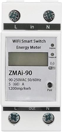 Medidor de energa Monofsico Smart WiFi DIN Rail Timing ABS Rental om Home Timing Pantalla LCD Digital multifuncin 35mm Medidor de energa Monofsico Smart WiFi DIN Rail Timing ABS Rental om Home Timing Pantalla LCD Digital multifuncin 35mm