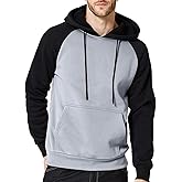 DUOFIER Hoodies for Men Pullover Hooded Sweatshirt with Kangaroo Pocket, 39Light Gray-2XL