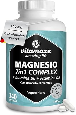 Vitamaze Magnesio Complex 7 Formas con B6 y D3, 240 cápsulas (4 Meses)