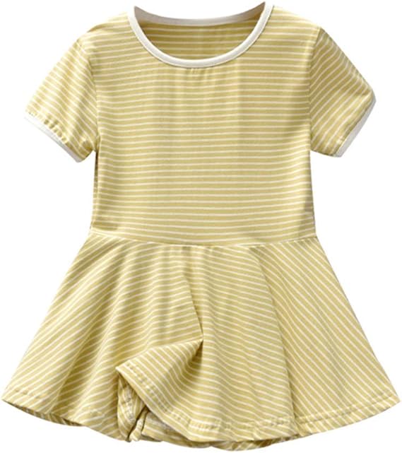 Amazon Suheti キッズ ボーダー ワンピース 半袖 ルームウェア 夏用 パジャマ カジュアル ワンピース チュニック 通販