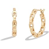 COACH Signature Link Hoop Earrings Gold One Size