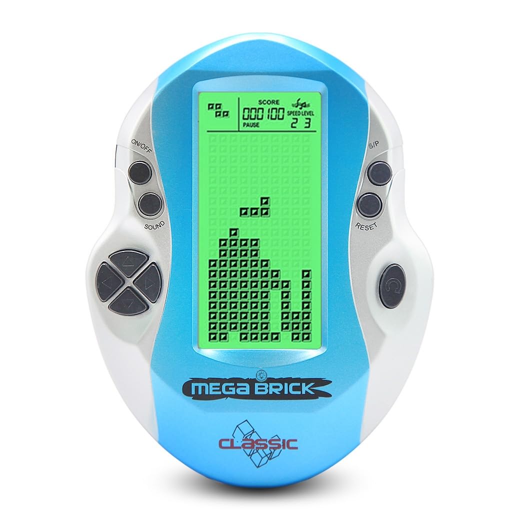 TAQY Creative Block Game console Adjustable Green Backlight 26 Brick Games Tank Battle/Racing Kid's Electronic Game Puzzle Retro Handheld Portable Game Machine Toys Children/Festival Gifts (Blue) — image 1