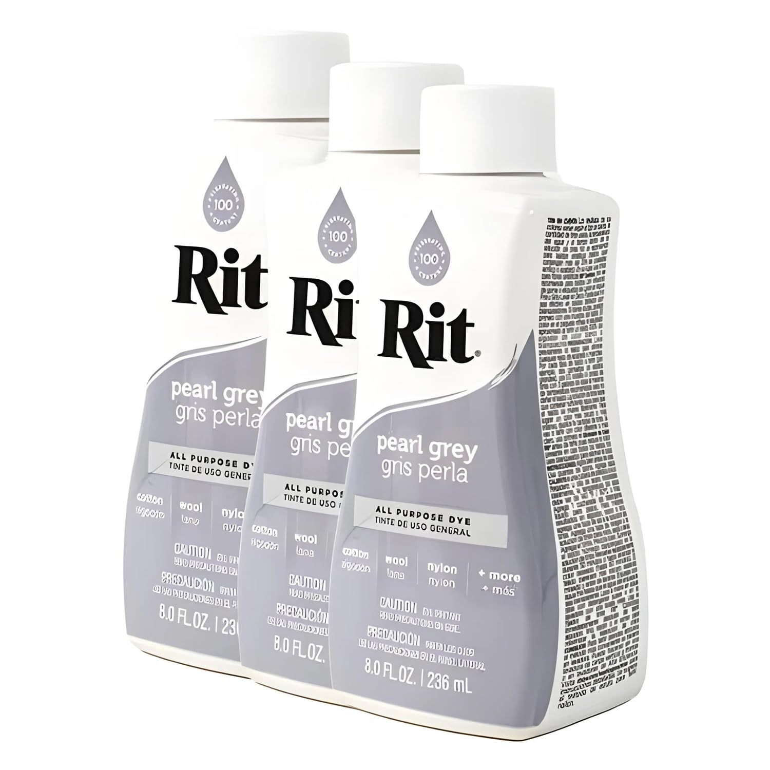 Rit 88390PK03 Pearl Grey All-Purpose Liquid Dye, 236ml Volume, Pack of 3