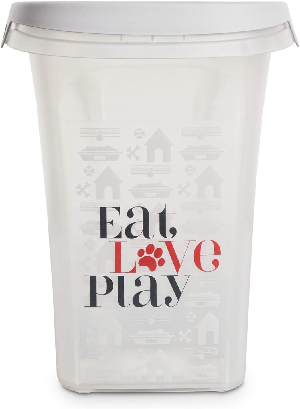You & Me Eat, Love, Play Clear Food Storage Container for Dogs, 10.7