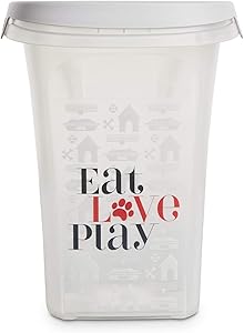 You & Me Eat, Love, Play Clear Food Storage Container for Dogs, 10.7
