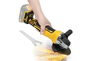 HLIEPIHA Cordless Angle Grinder for Dewalt 20v Batteries, 6600RPM Brushless Electric Grinder, 4 Variable Speed Metal Grinder for 4.9''Wheels with Adjustable Auxiliary Handle for Cutting, Polishing（No Battery)