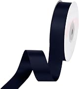 VATIN 22mm Double Faced Polyester Satin Ribbon Deep Navy 23m Spool
