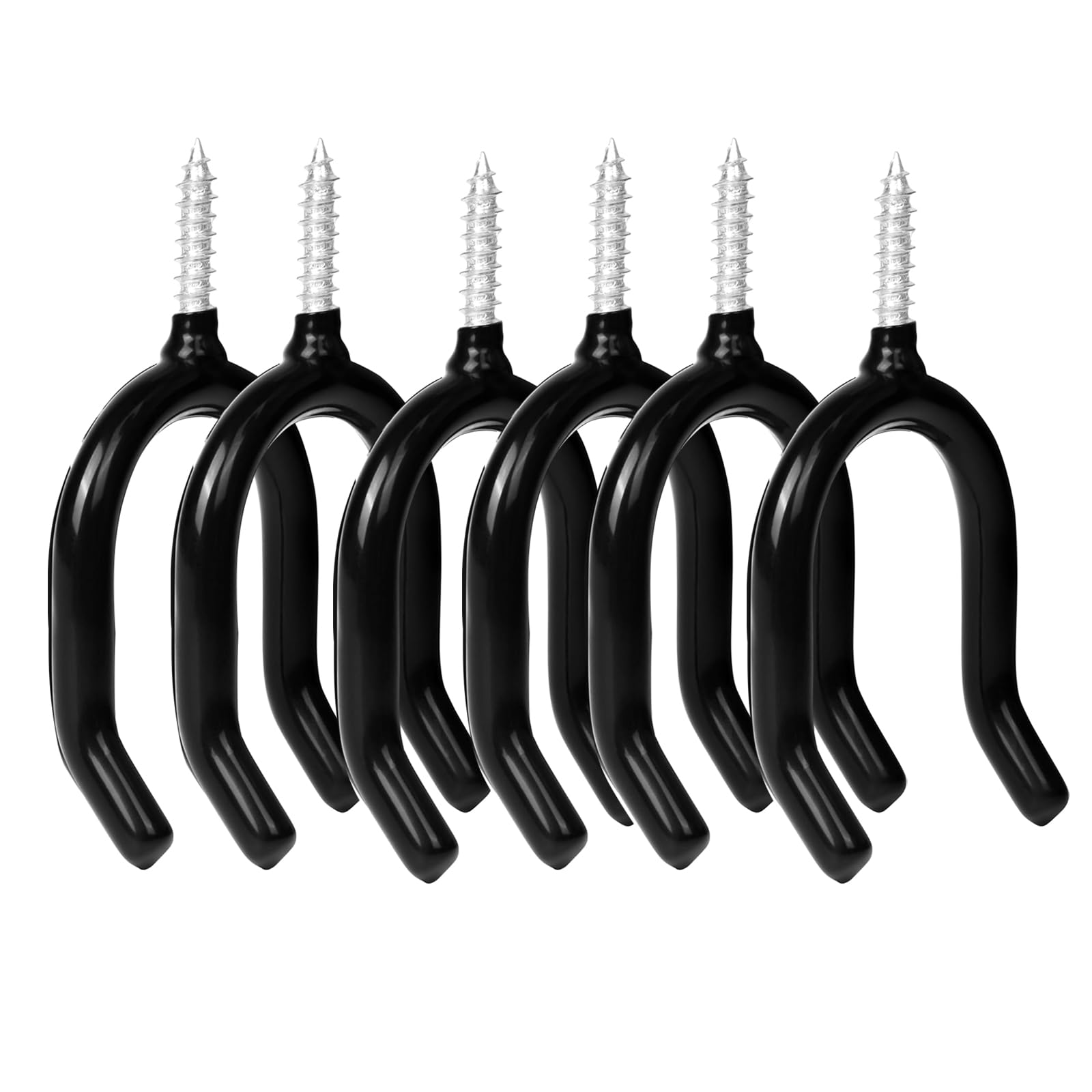 Duronge Gudalea 12 piece Wall Hooks, Garage Hooks, U-Shaped Screw Hooks, Organiser for Garage and Garden Tools, for Shovels & Rakes - Includes 12 Wall Plugs