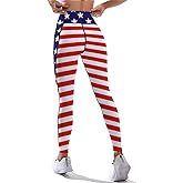 DROEYROEST Womens High Waist Workout Leggings Printed Tummy Control Running Sports Yoga Pants