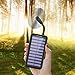 Solar Charger WOOYHN 24000mAh Battery Pack High Capacity Solar Power Bank with USB Fan and 3 USB Port External Portable Charger for iPhone, iPad, Samsung, HTC, and other Tablet (Black-Yellow)