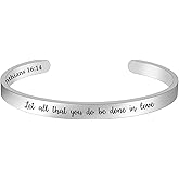 Christian Gifts for Women Inspirational Religious Bracelets for Women Her Girls Cuff Bangle Mens Bracelets Bible Verse Faith Baptism Gifts for Teenage Girls Mantra Quotes Engraved Jewelry