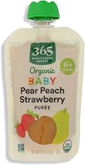 365 by Whole Foods Market Organic Pear Peach Strawberry Baby Food Sgl, 4 OZ