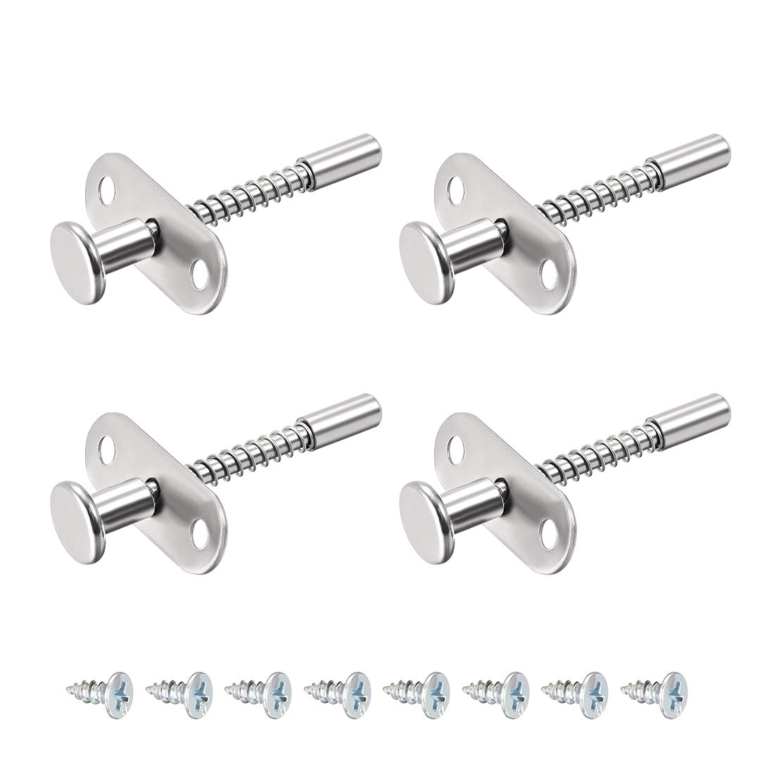 sourcing map Plunger Latches Spring-Loaded Stainless Steel 7mm Dia Head 6mm Dia Spring 70mm Total Length, 4pcs