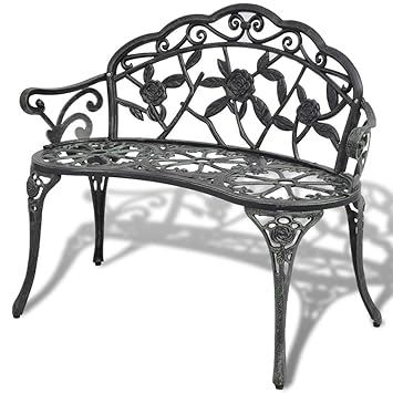 Amazon Com Skb Family Garden Bench Green Cast Aluminum