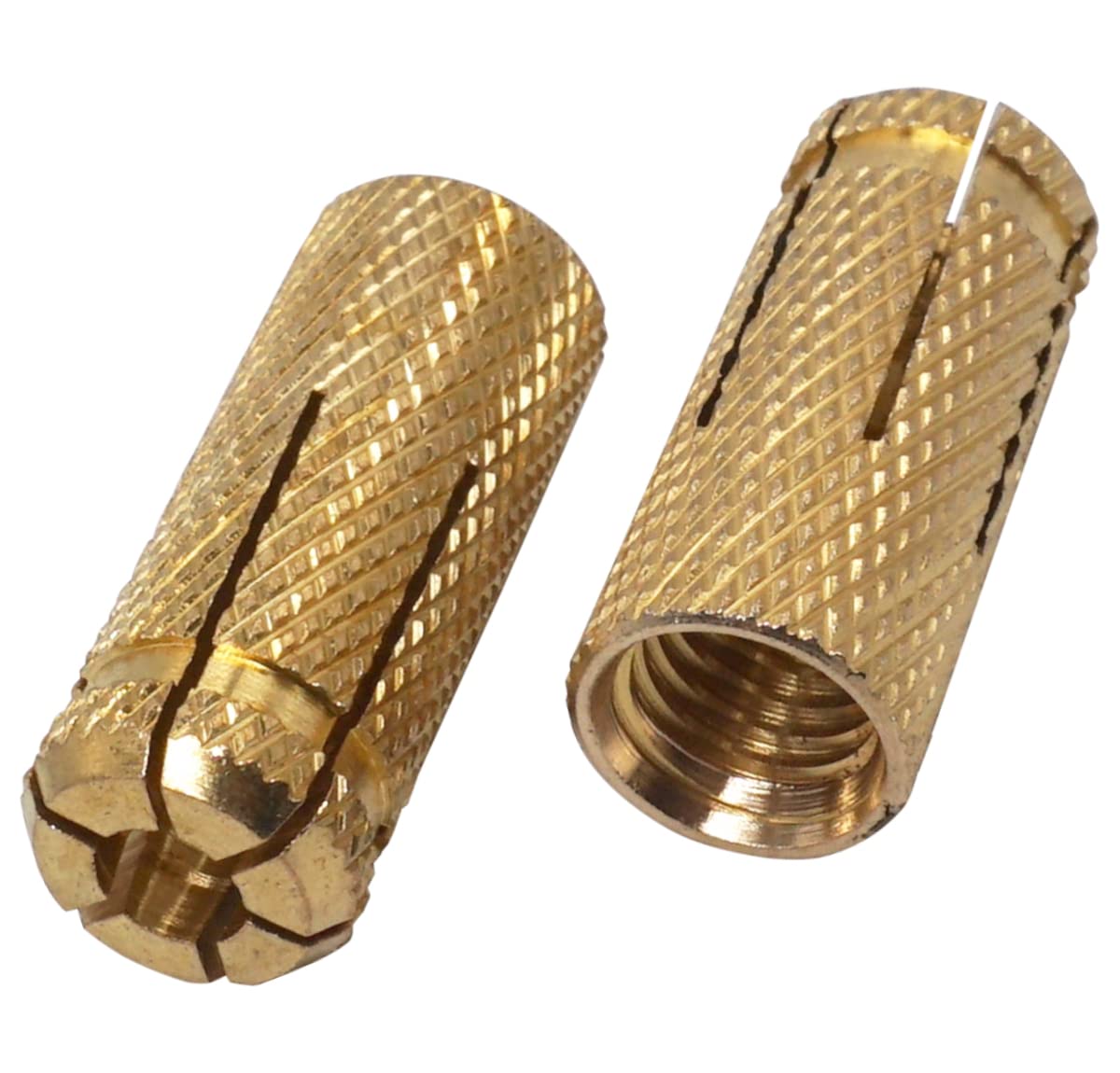 SKIR'CO (6 pcs) Brass Drop in Anchors M12 x 38 mm, Bolt Sleeve, Expansion Wall Dowels, Masonry Concrete Anchor