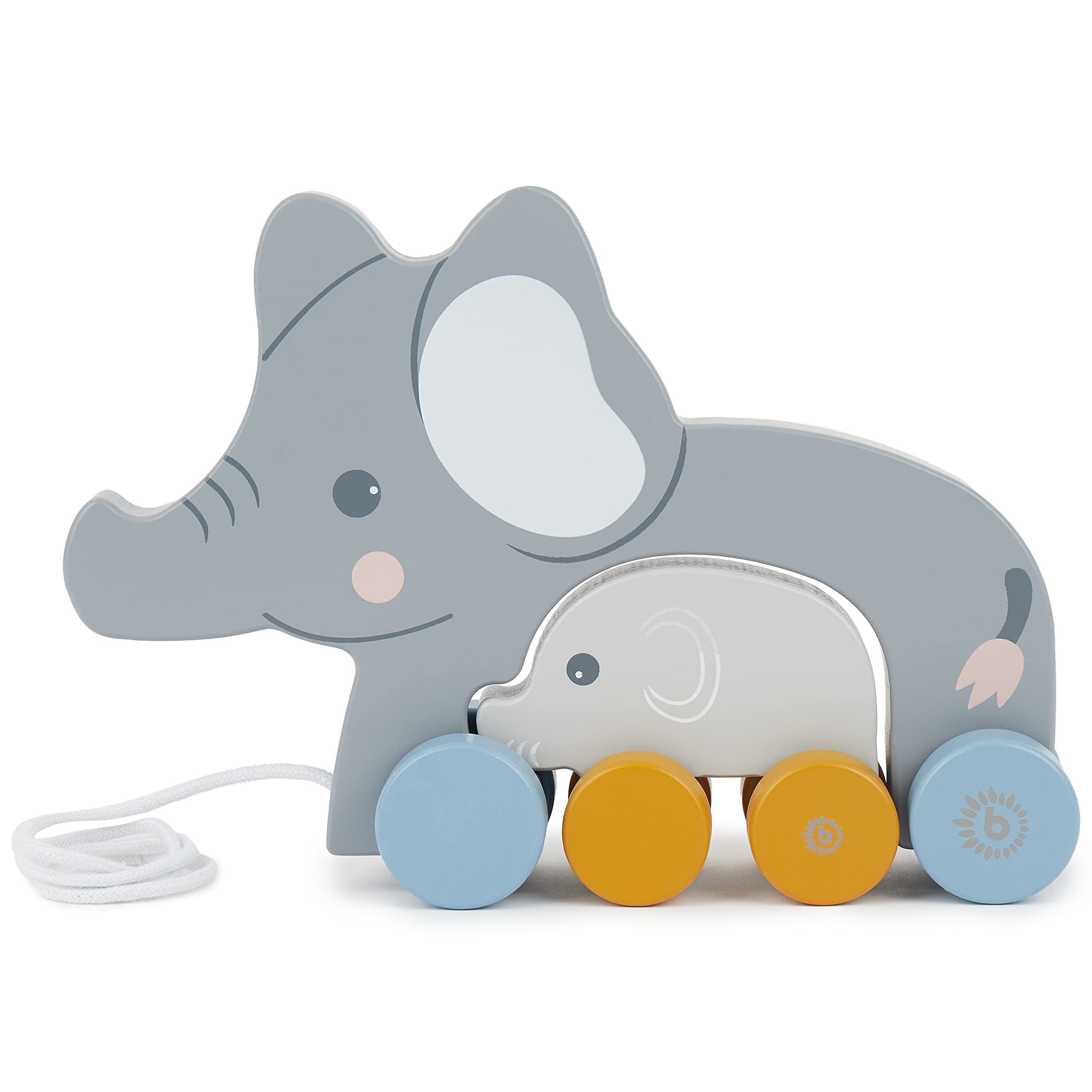 Bieco Pull Along Elephant Toy - Wooden Baby Toy - Pull - Elephant Baby Wooden Educational 1 year+ Along 1 Year+ Motor Skills