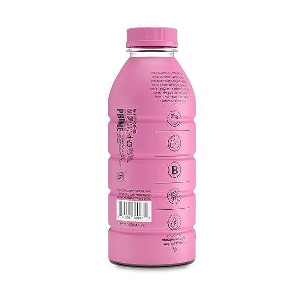 PRIME HYDRATION STRAWBERRY WATERMELON, SPORTS DRINKS, ELECTROLYTE ENHANCED FOR REPLSNISHING FLUIDS, 250MG BCAAS, B VITAMINS, ANTIOXIDANTS, LOW SUGAR, 16.9 FL OZ, 12 PACK