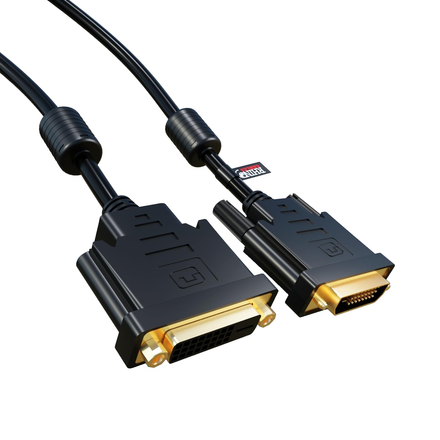 rhinocables DVI-D Dual Link Extension Cable – Male to Female –24+1 Pin DVI Digital Video for Computer Monitors, TV, Gaming, Projector Extenders 5m