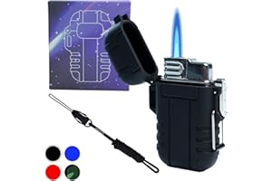 Waterproof Outdoor Lighter, Refillable Wind Proof Butane Lighters, Adjustable Jet Flame Lockable Lighter, Fireplace Fireworks