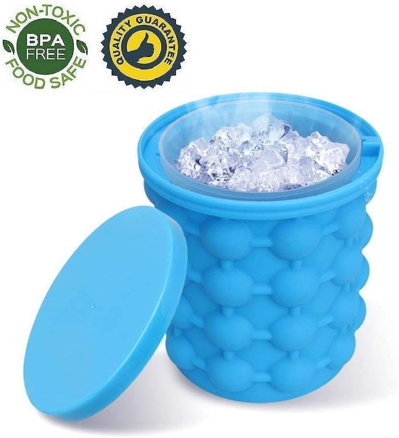 CETC Silicone Ice Cube Maker Bucket Revolutionary Space Saving Ice-Ball Makers for Home Buffets Ice-Cube Tray