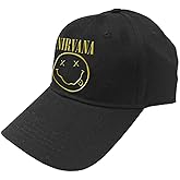 Nirvana Men's Logo & Smiley Baseball Cap Black