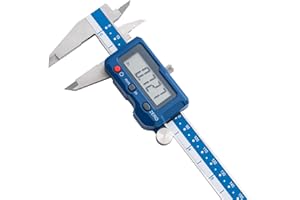 Dasqua 6”/150mm Digital Caliper, Stainless Steel Precision Measuring Tool with Advanced Dual Chip, Large LCD, Resolution 0.0005”/0.01mm, Accuracy ±0.001”/0.02mm